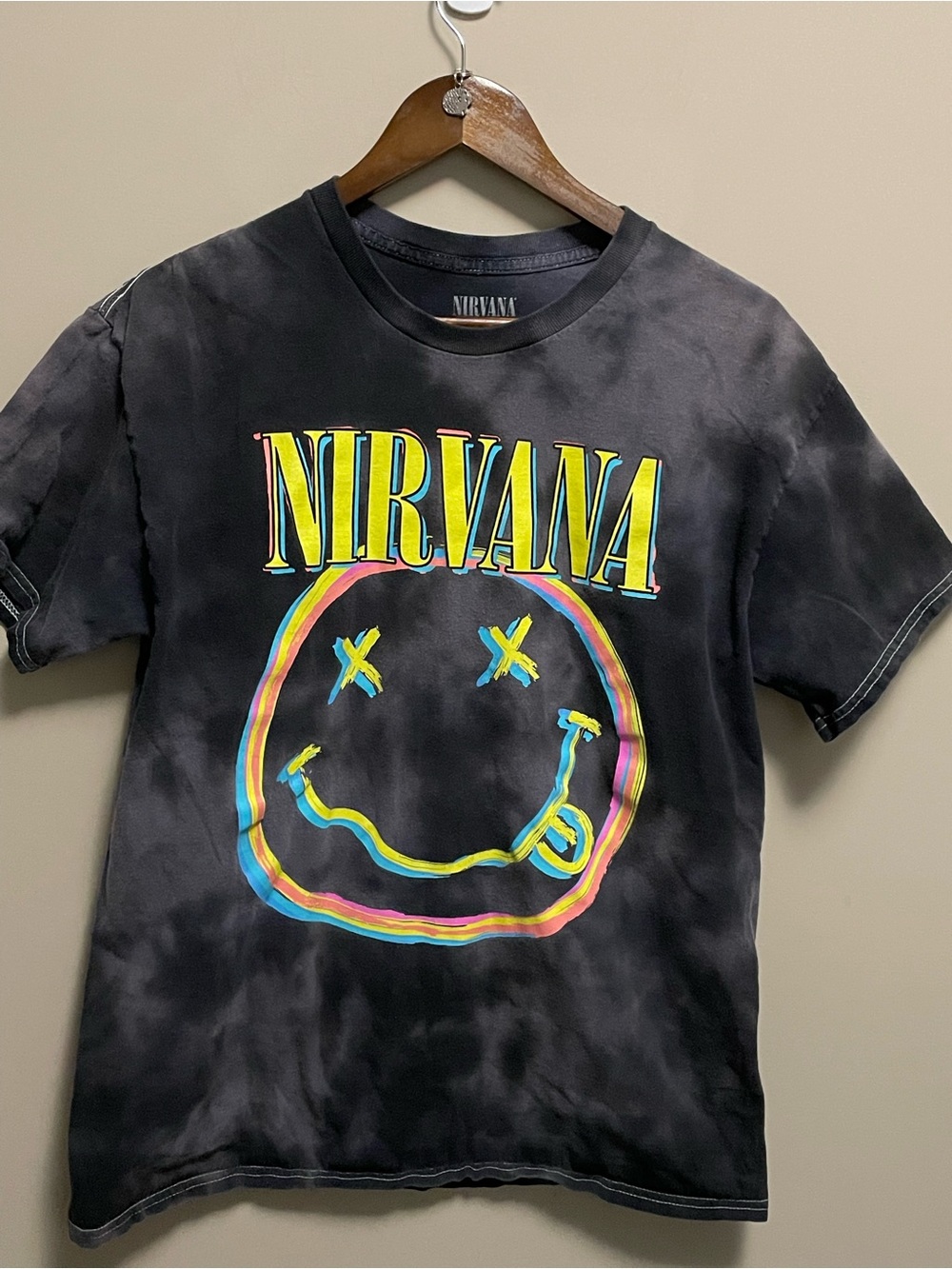 NIRVANA Black & Grey Tie Dye T-Shirt Men’s Medium